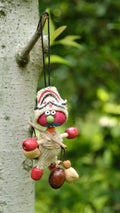 "The Tribal Nomad" - Handcrafted Burlap & Red Wood Folk Art Doll Charm - Yunicrafts