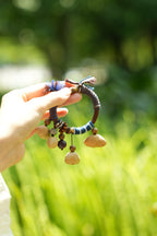 "The Tribal Vine" - Hand - Wrapped Natural Branch Bangle with Seed Charms - Yunicrafts