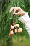 "The Woodland Harvest" - Mixed Forest Nut Cluster Charm with Lucky Red Seeds - Yunicrafts