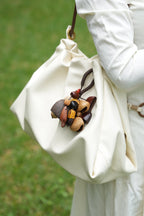 "The Woodland Harvest" - Mixed Forest Nut Cluster Charm with Lucky Red Seeds - Yunicrafts