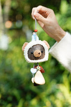 "The Woodland Tales" - Handcrafted Nut Shell & Wood Bag Charms (Cat, Bear, Sprite & Ring) - Yunicrafts