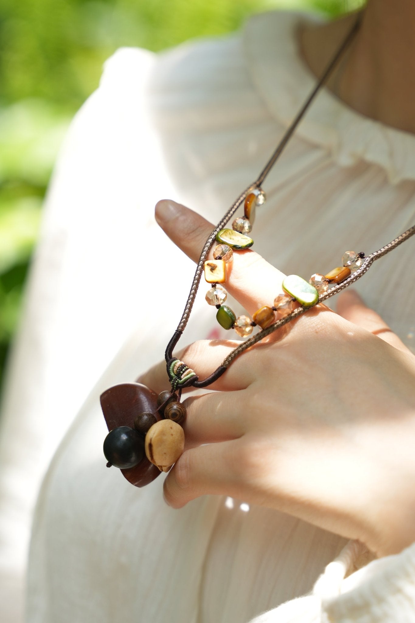 "The Woodland Tales" - Handcrafted Nut Shell & Wood Bag Charms (Cat, Bear, Sprite & Ring) - Yunicrafts