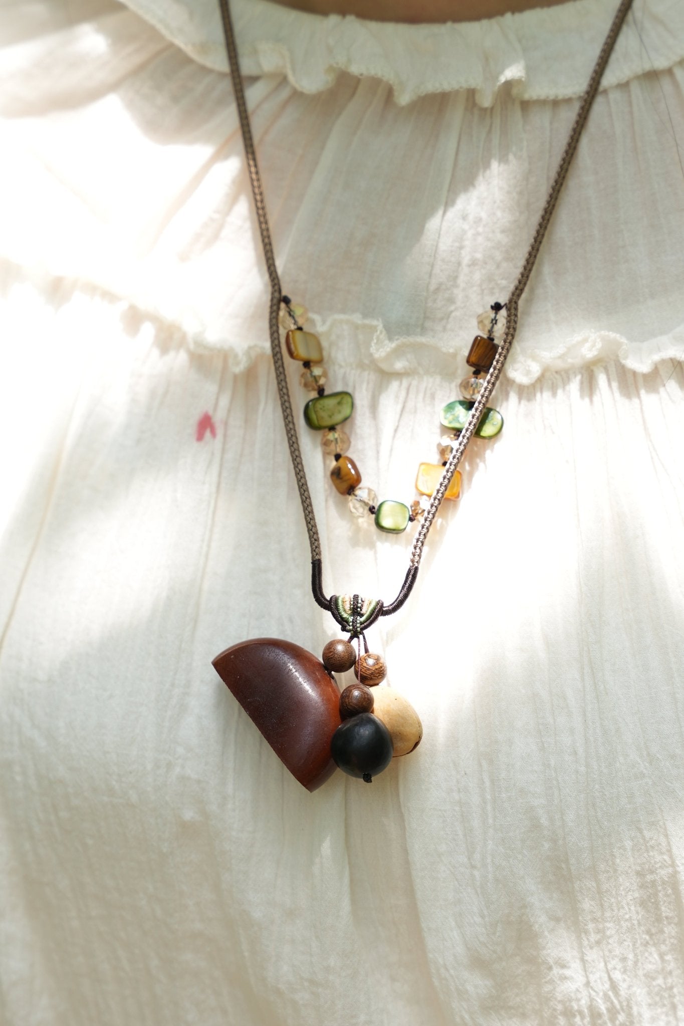 "The Woodland Tales" - Handcrafted Nut Shell & Wood Bag Charms (Cat, Bear, Sprite & Ring) - Yunicrafts