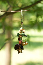 "The Woodland Whisper" - Sage Green Macrame & Natural Seed Bag Charm - Yunicrafts