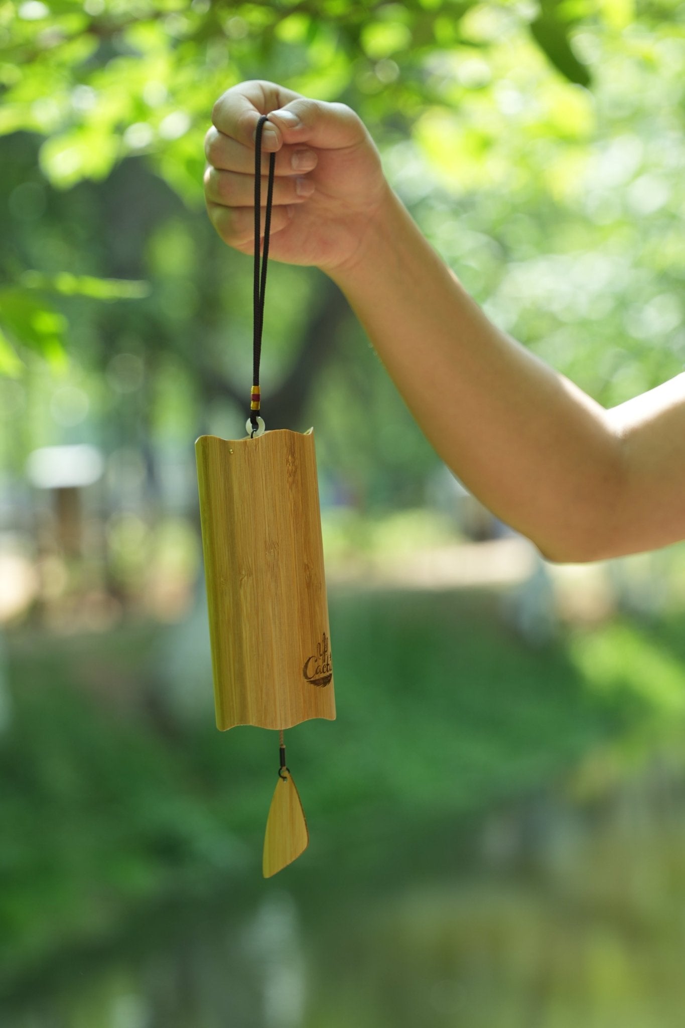 "The Zen Bamboo" - Handcrafted Natural Bamboo Wind Chime with Maple Leaf - Yunicrafts