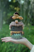 "The Zen Master" - Nut Shell Buddha Doll on Magnetic Lotus Base - Yunicrafts