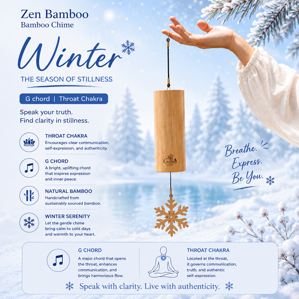 "The Zen Bamboo" - Ručně vyrobené Natural Bamboo Wind Chime with Maple Leaf