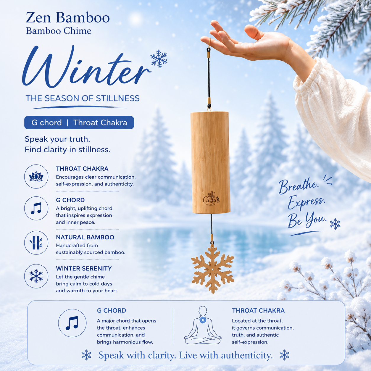 "El Bambú Zen": Carillón de viento de bambú natural artesanal con hoja de arce