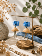 Blue Porcelain Drift Earrings - Yunicrafts