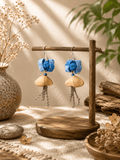Blue Porcelain Drift Earrings - Yunicrafts