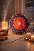 "Flying Fish Sea" Handcrafted Bamboo Stream Drum (20cm) – Vibrant Natural Wood Water Drum for Yoga & Mindfulness - Yunicrafts