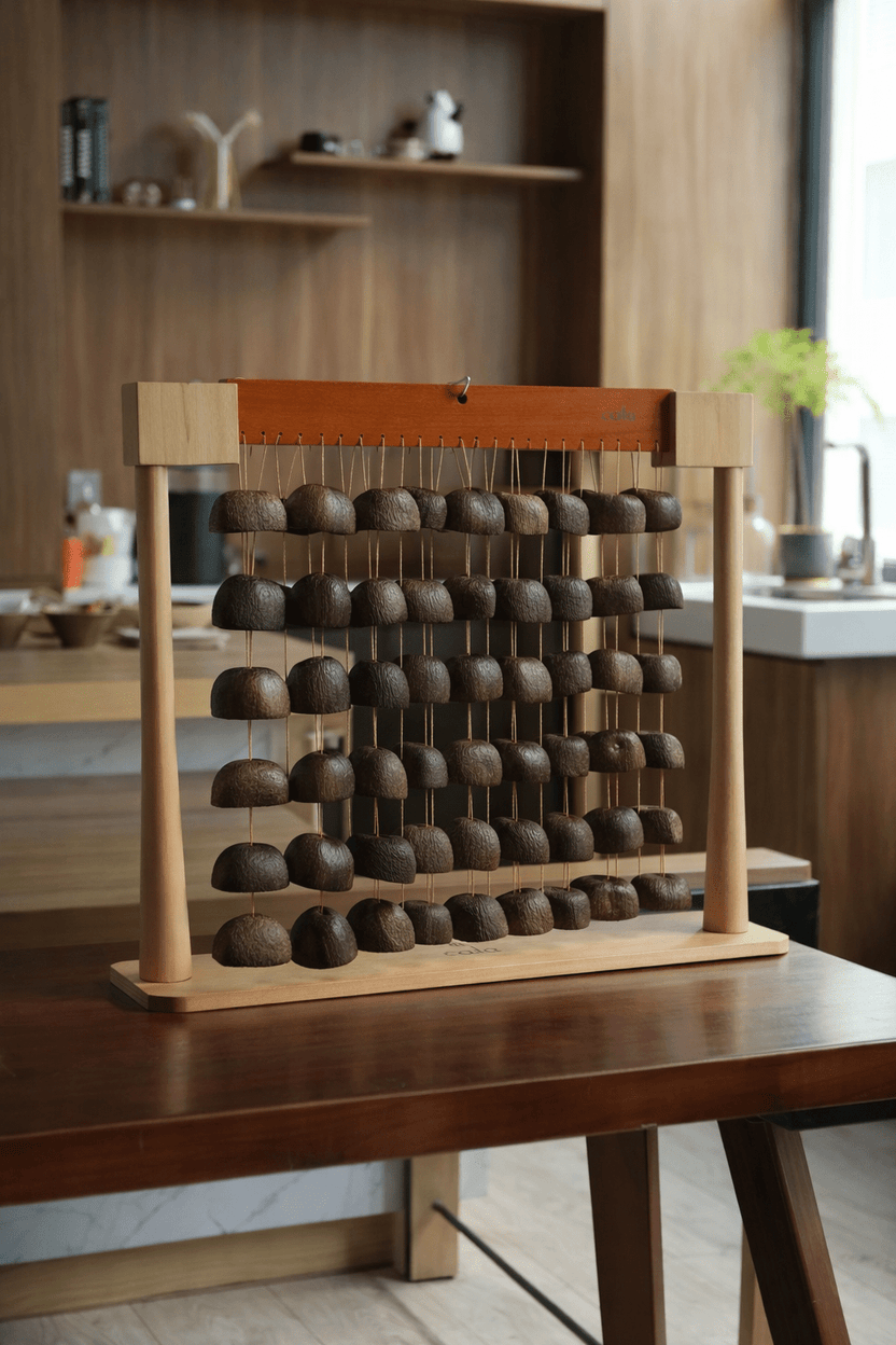 Handmade Salin Water Bellwood Seed Shell Bar Chime – Rainforest Decor - Yunicrafts