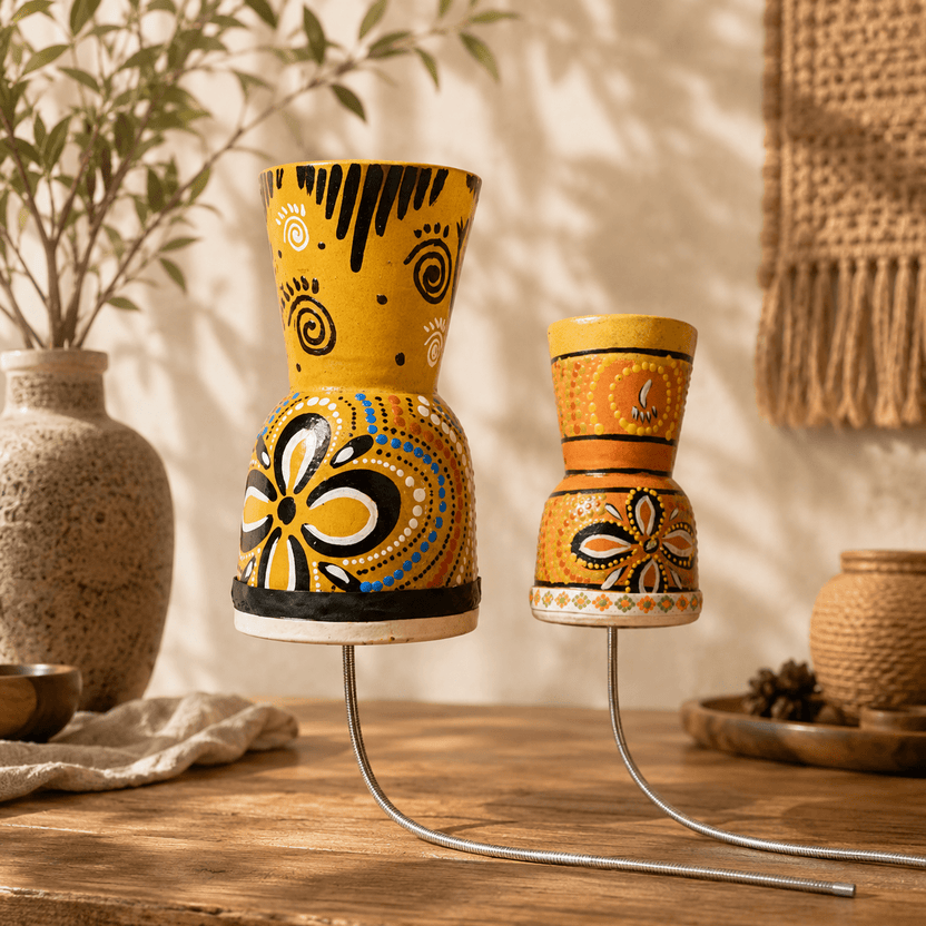 Tambor de trovão em pele pintado à mão - Yunicrafts