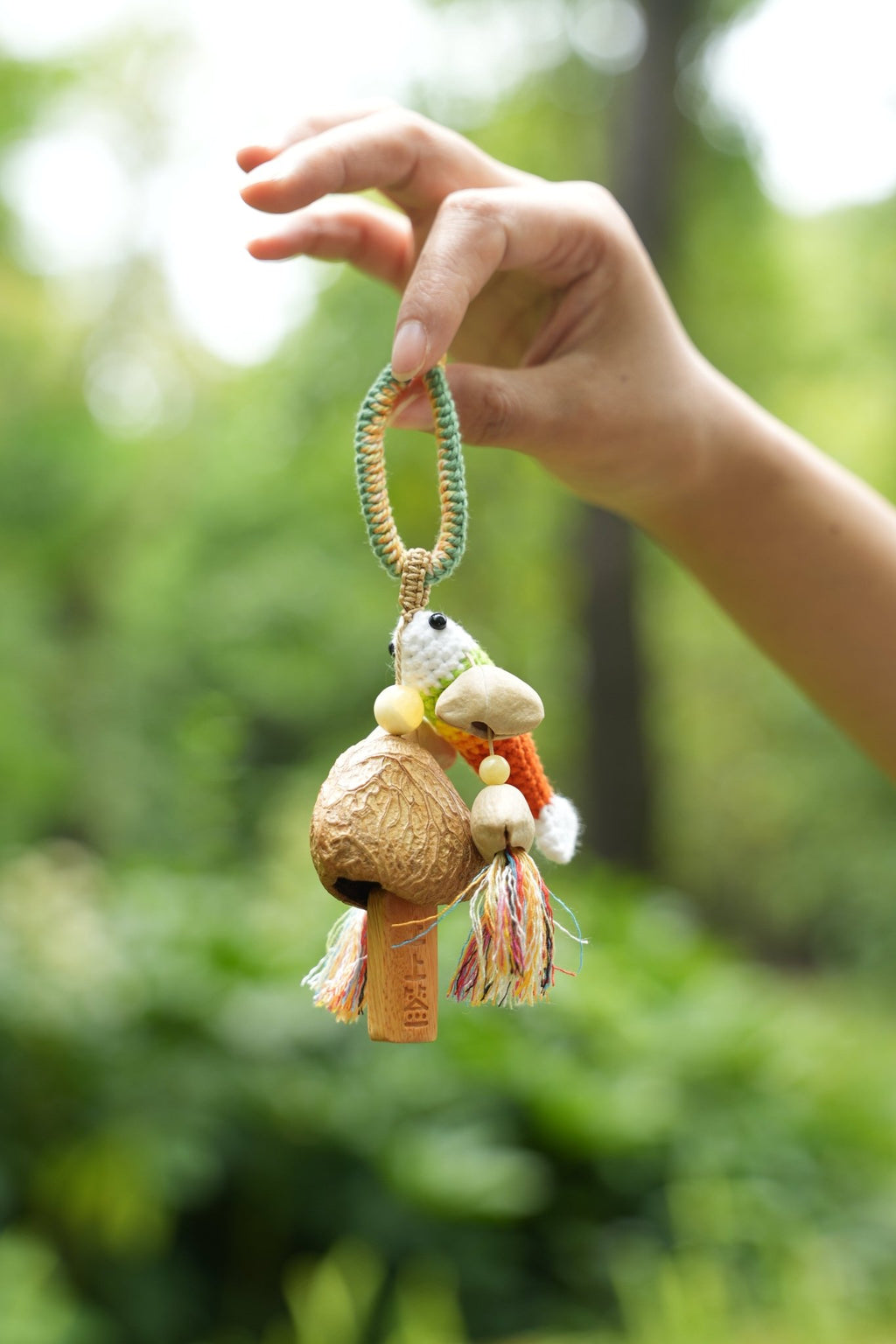 "The Lucky Koi" - Crochet Carp Charm with 'Top Fortune' Wood Tag - Yunicrafts