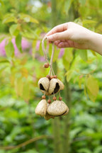 "The Forest Harvest Ring" - Natural Seed Cluster Charm with Dark Wood Handle - Yunicrafts