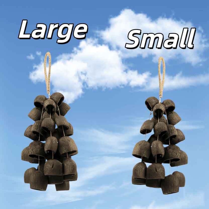 Agitador de sementes | Sino de mão feito à mão com casca de semente de madeira de sino de água __Salin__ - decoração natural de floresta tropical - __Yunicrafts__