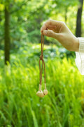 "The Twin Seeds" - Minimalist Suede Cord Strap with Natural Heart Pods - Yunicrafts