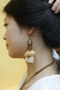 "The Vintage Blossom" - Antique Style Floral Earrings with Natural Seeds & Tassels - Yunicrafts