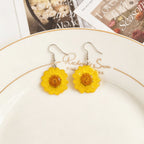 Yellow Sun Daisy Resin Earrings - Yunicrafts