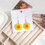Yellow Sun Daisy Resin Earrings - Yunicrafts