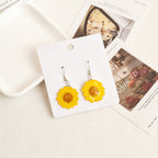Yellow Sun Daisy Resin Earrings - Yunicrafts