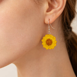 Yellow Sun Daisy Resin Earrings - Yunicrafts