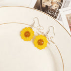 Yellow Sun Daisy Resin Earrings - Yunicrafts