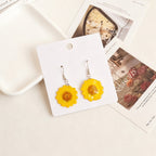 Yellow Sun Daisy Resin Earrings - Yunicrafts