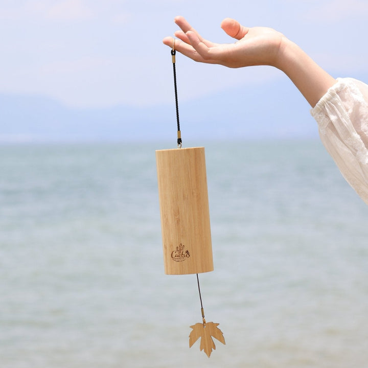 "The Zen Bamboo" - Handcrafted Natural Bamboo Wind Chime with Maple Leaf - Yunicrafts