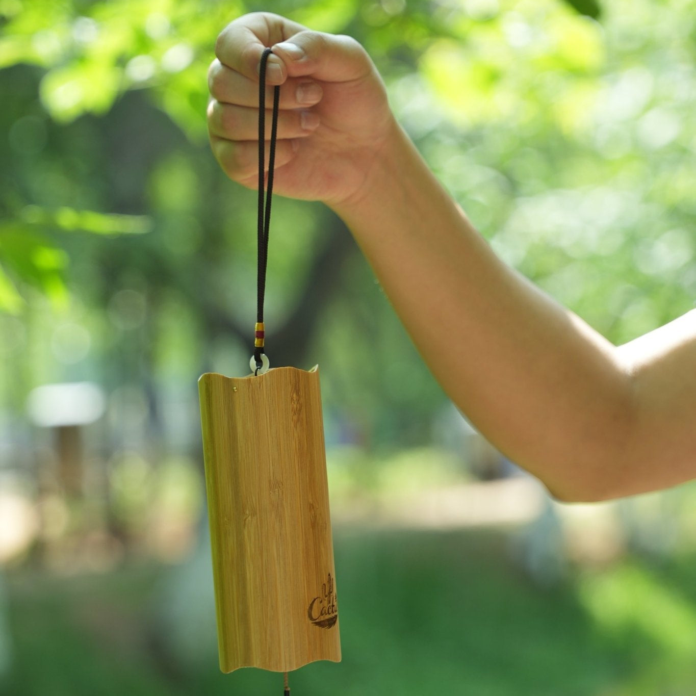 "The Zen Bamboo" - Handcrafted Natural Bamboo Wind Chime with Maple Leaf - Yunicrafts